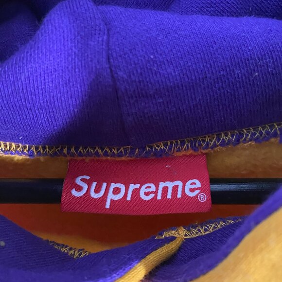 Supreme S/S 18 Sideline Hoodie Gold/Purple Size S - Picture 2 of 8